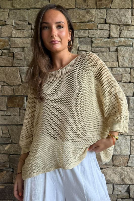 Conrad Grunge Loose Cotton Knit Oat